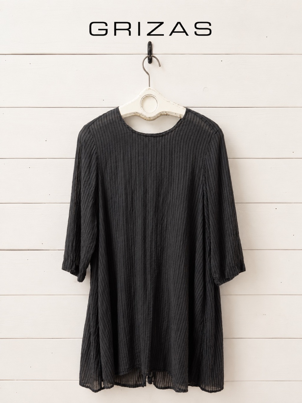 GRIZAS Black Silk Blend Long Tunic XL